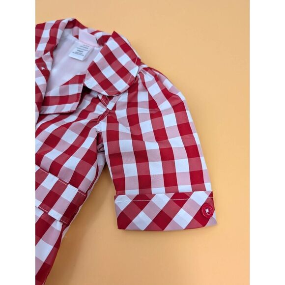 Little Lass Girls Jacket 24 M Red Gingham Lightweight Retro Style - Picture 3 of 8